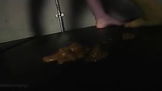 Two strippers smearing poop