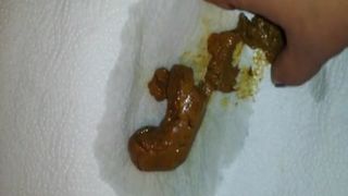 Smearing poop on her big ass