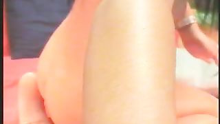 Webcam girl pooping in doggy style