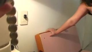 Long anal beads for a puking slut