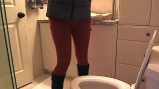 Sexy rock girl shitting and farting