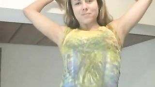 Blonde model wiping her ass