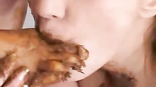 Lesbian girls pooping on each other