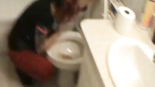 Girl Eats Bad Food and Puking