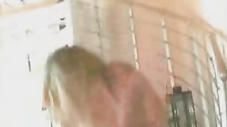 MILF rubbing poop on her ass