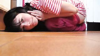 Doggy style position pooping