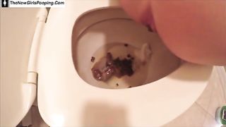 Sexy brunette latina shitting