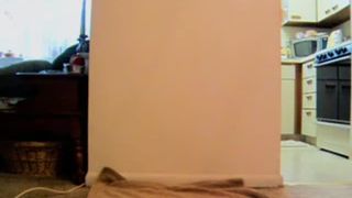 Blonde babe rubbing poop