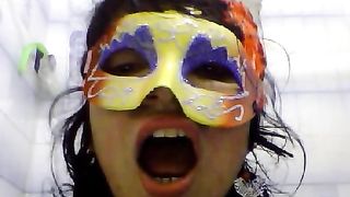 Hot babe shitting on webcam