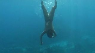 Sexy lesbians shitting underwater