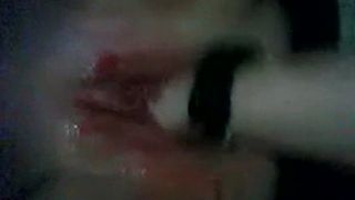 Fisting a bloody pussy hard