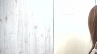 Japanese girl peeing in public bathroom