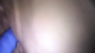 Masturbating with a tampon in her cunt