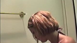 Pooping on a homemade toilet