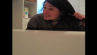 XXX teen shitting in the tub