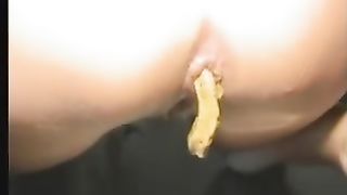 Wiping her dirty ass with toilet paper