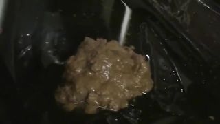 Scat slut rubbing shit on her entire body