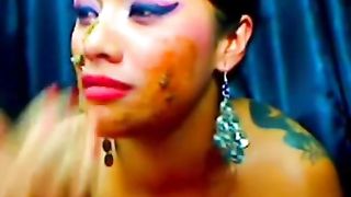 Hot babe shitting and puking on webcam