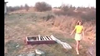 Hot blonde teen pooping