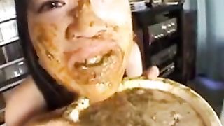 Asian girl forced to eat poop