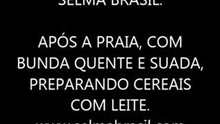 Latina doing enema with fresh milk