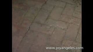 Sexy girl pooping on the roof