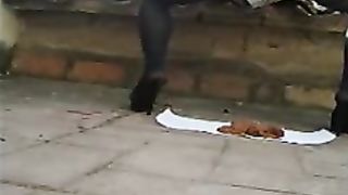 Sexy girl pooping on the roof