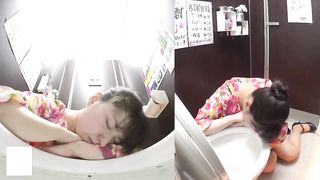 Public Toilet Girls Puking