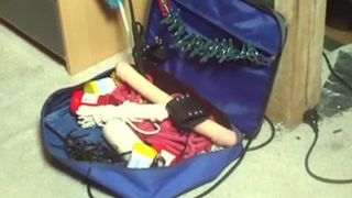 Chubby girl masturbating with crap