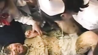 Puking a brunette teen