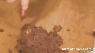 Blonde Czech girl eating poop