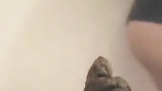 Young girl dropped a huge turd