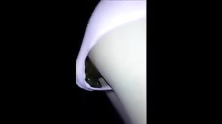 Petite girl pooping in her pink panties