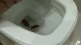 Her friend is wiping her ass