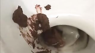 Same girl pooping three times