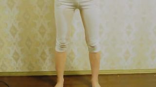 Pissed in her white pants
