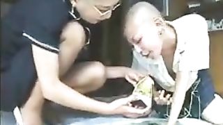 Bald Asians puking on each other
