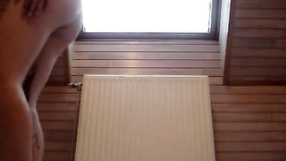 Teen girl shitting on her legs