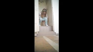 Hot student caught peeing