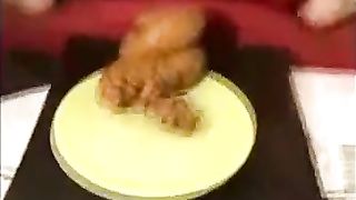 Blonde babe dropped a huge turd