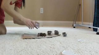 Hot teen saving poop