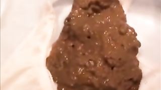 Japanese girl masturbating after pooping