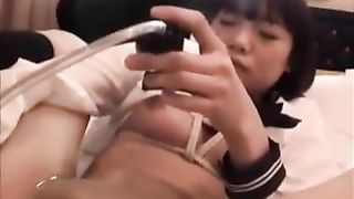 Japanese girl masturbating after pooping