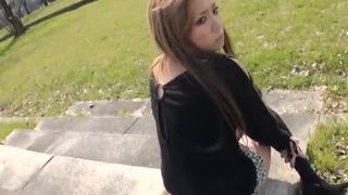 Young college girl pooping in public