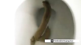 Ebony girl dropped a long yellow snail