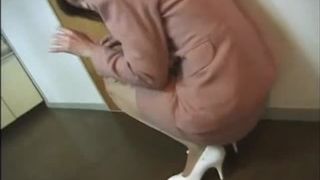 Japanese secretary did a mess in her panties