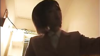 Japanese secretary did a mess in her panties