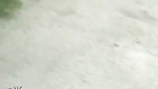 Sexy Asian shitting in public