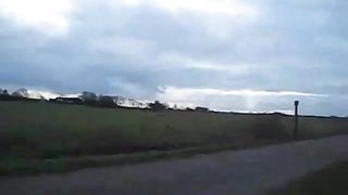 Brunette teen shitting on the grass