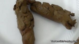 Sexy wife baking a cake with poop